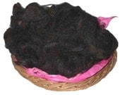 Natural Black Alpaca Fiber from Miss Noir - 2 ounces Washed