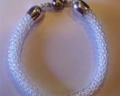 White AB Kumihimo Beaded Bracelet
