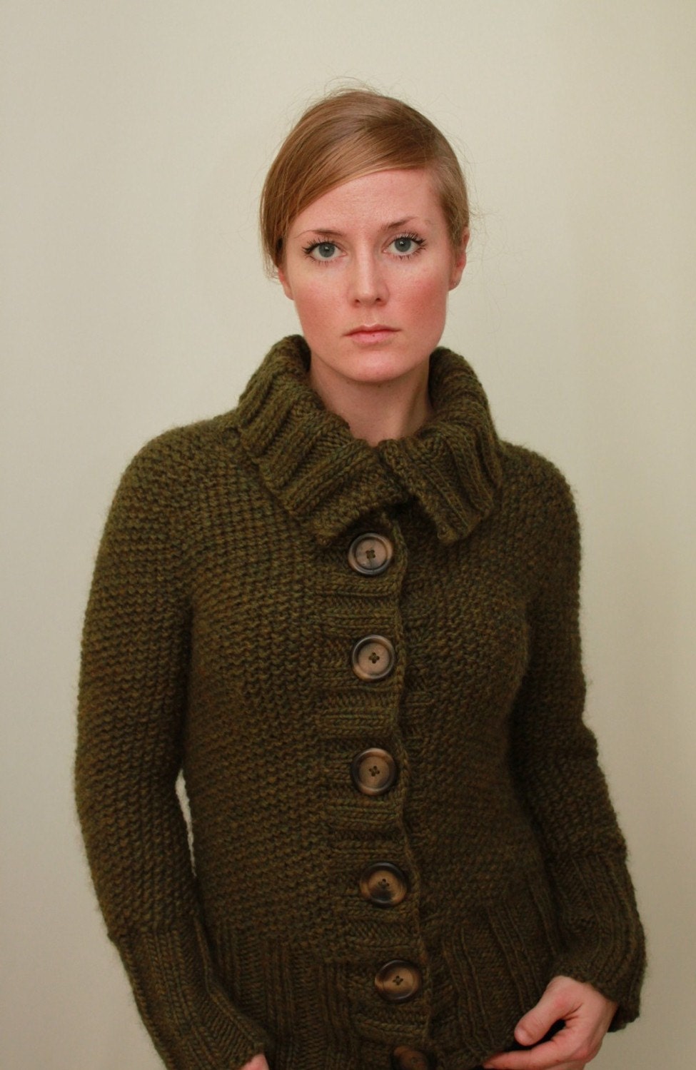 SEDUM // cardigan top down seed stitch sweater knitting pattern PDF