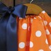 Orange Polka Dot Pillowcase Dress with White Tirm - sizes 3m to 6T - any color ribbon......GREAT for AUBURN and FLORIDA Fans