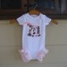 Onesie with Initial and Pink Leg Ruffles - long sleeve or short sleeve - newborn to 24m