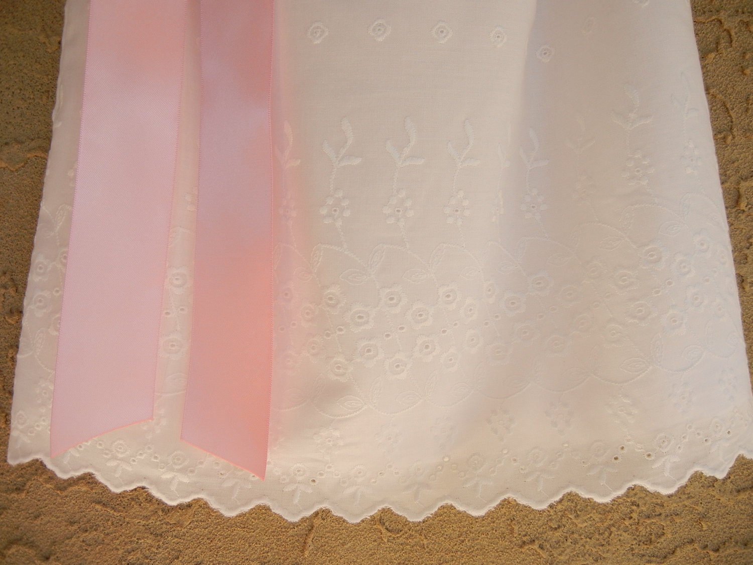Monogrammed White Eyelet Pillowcase Dress - sizes 6m - 5T - PERFECT FOR FLOWERGIRLS, Beach Pictures, and Baptisms