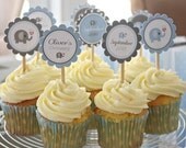 ELEPHANT - Printable 2" Party Circles - Baptism, Dedication, or Communion - DIY Elephant Christening Collection - by Make Life Cute Il_170x135