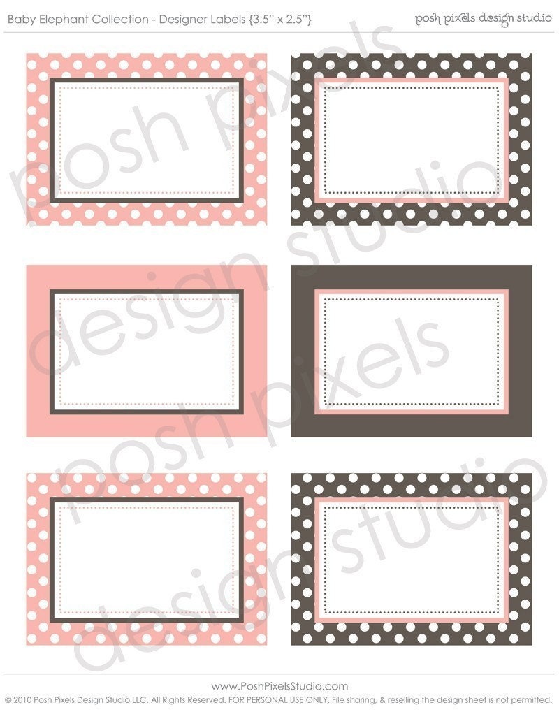 ELEPHANT LABELS - Printable Designer Labels - Baby Shower - DIY Elephant Baby Collection - by Make Life Cute Il_570xn