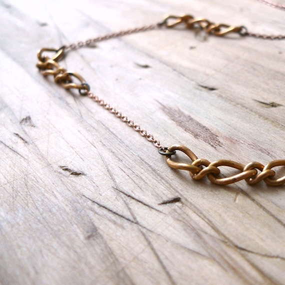vintage gold mixed chain necklace