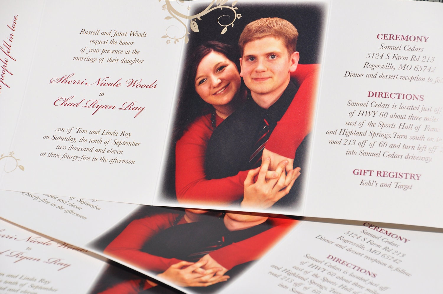100 Floral Swirl Photo Seal and Send Invitations
