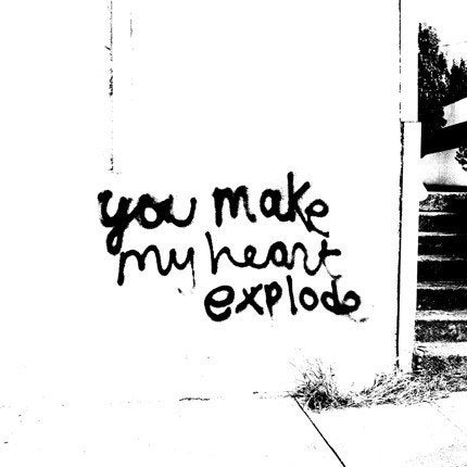 you make my heart explode in black and white modern two tone 8x8 fine art print