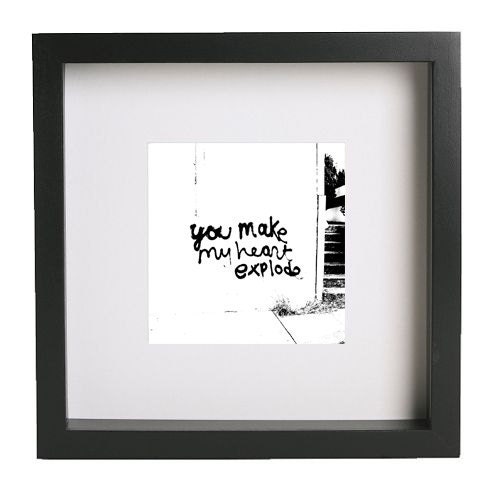 you make my heart explode in black and white modern two tone 8x8 fine art print