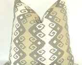 BOTH SIDES - Pillow Cover - Decorative Pillow - Throw Pillow - Accent Pillow - Sofa Pillow - Jacquard - 18x18 in - Taupe - Ivory - Green