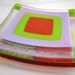 Neon Lavender Ice fused glass sushi dish