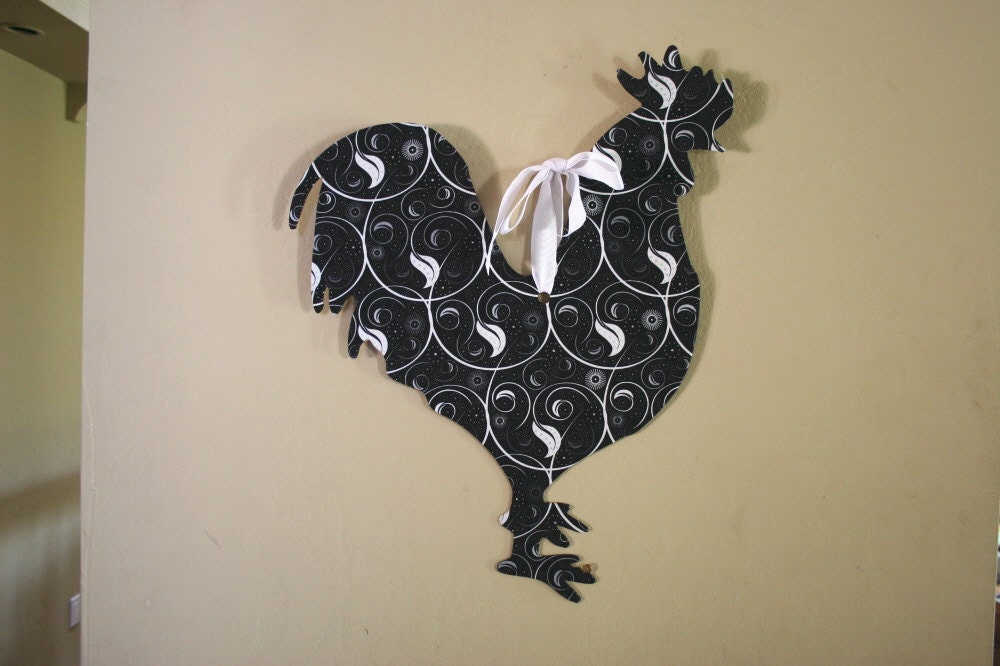 Ted the Magnet Board large Rooster in Black and White