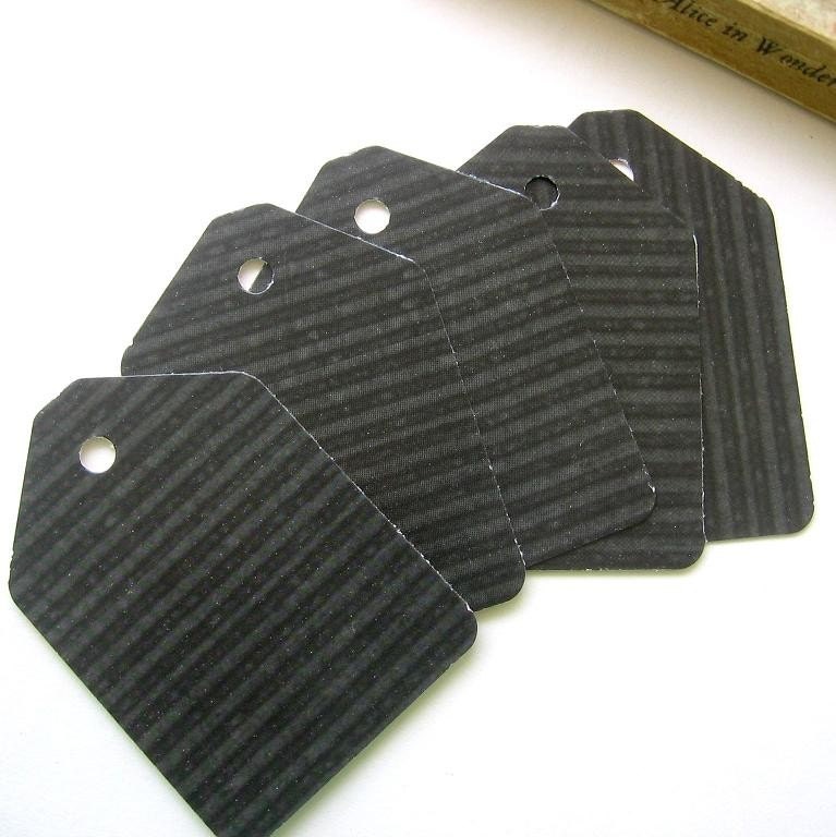 shipping tags recycled Beautiful high quality black stripes 30 pcs