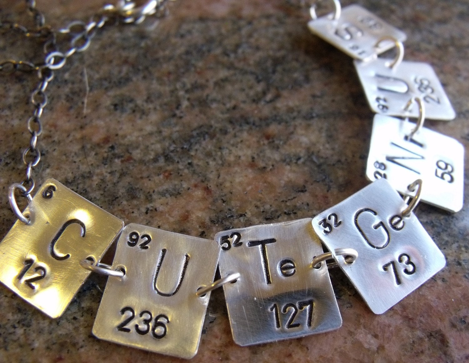 Cute Genius - Periodic Table of Elements Necklace in Sterling Silver