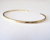 5 Thin Ophelia Cuffs, yellow gold filled, custom size, handmade stacking cuffs by lotusstone on etsy
