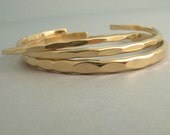 3 Ophelia stacking cuffs - Wide, medium, and thin, yellow gold fill, custom size, my favorite things