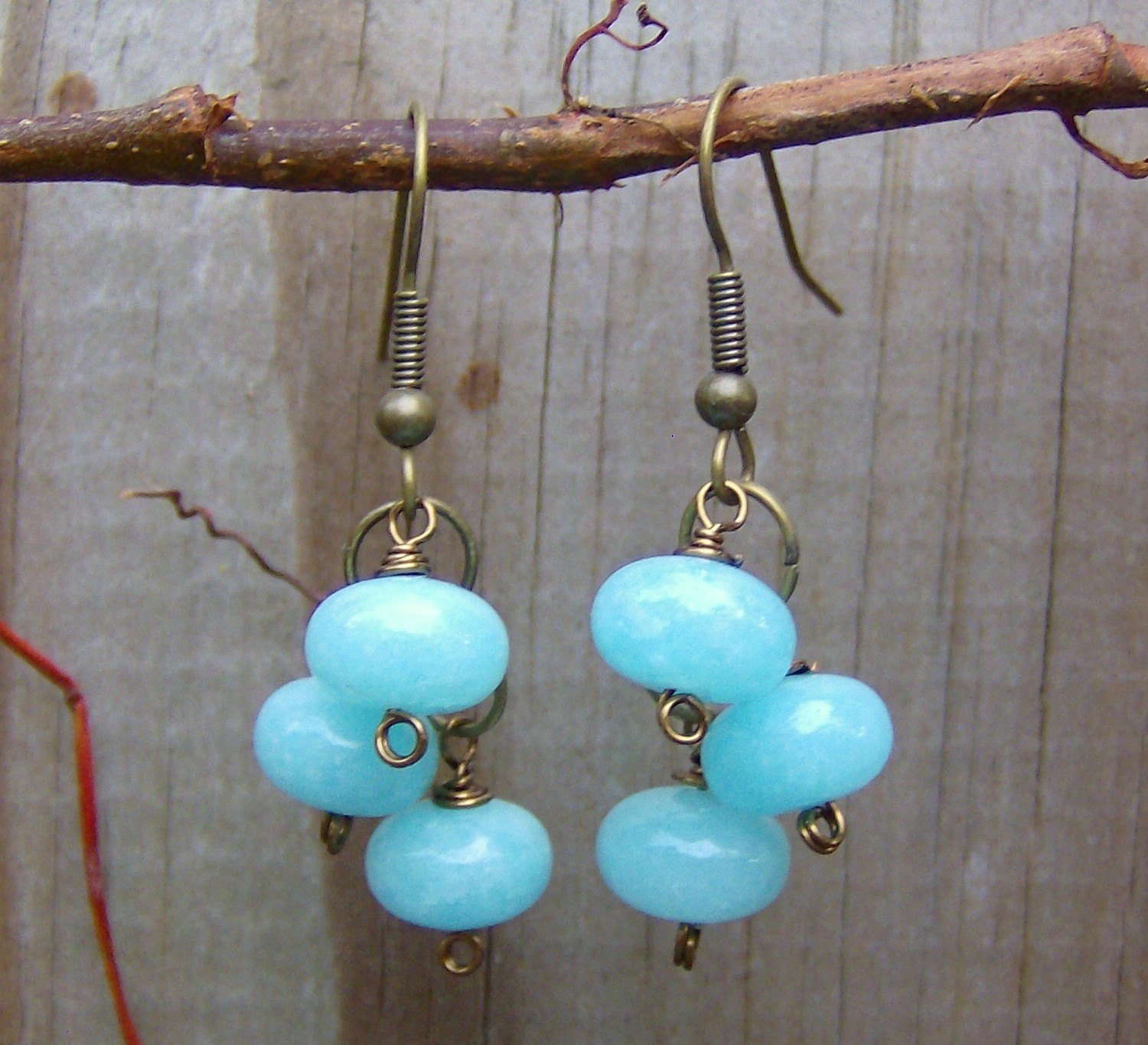 Earrings Bohemian Wedding jewelry Bridal jewelry Jade Boho Mod Blue