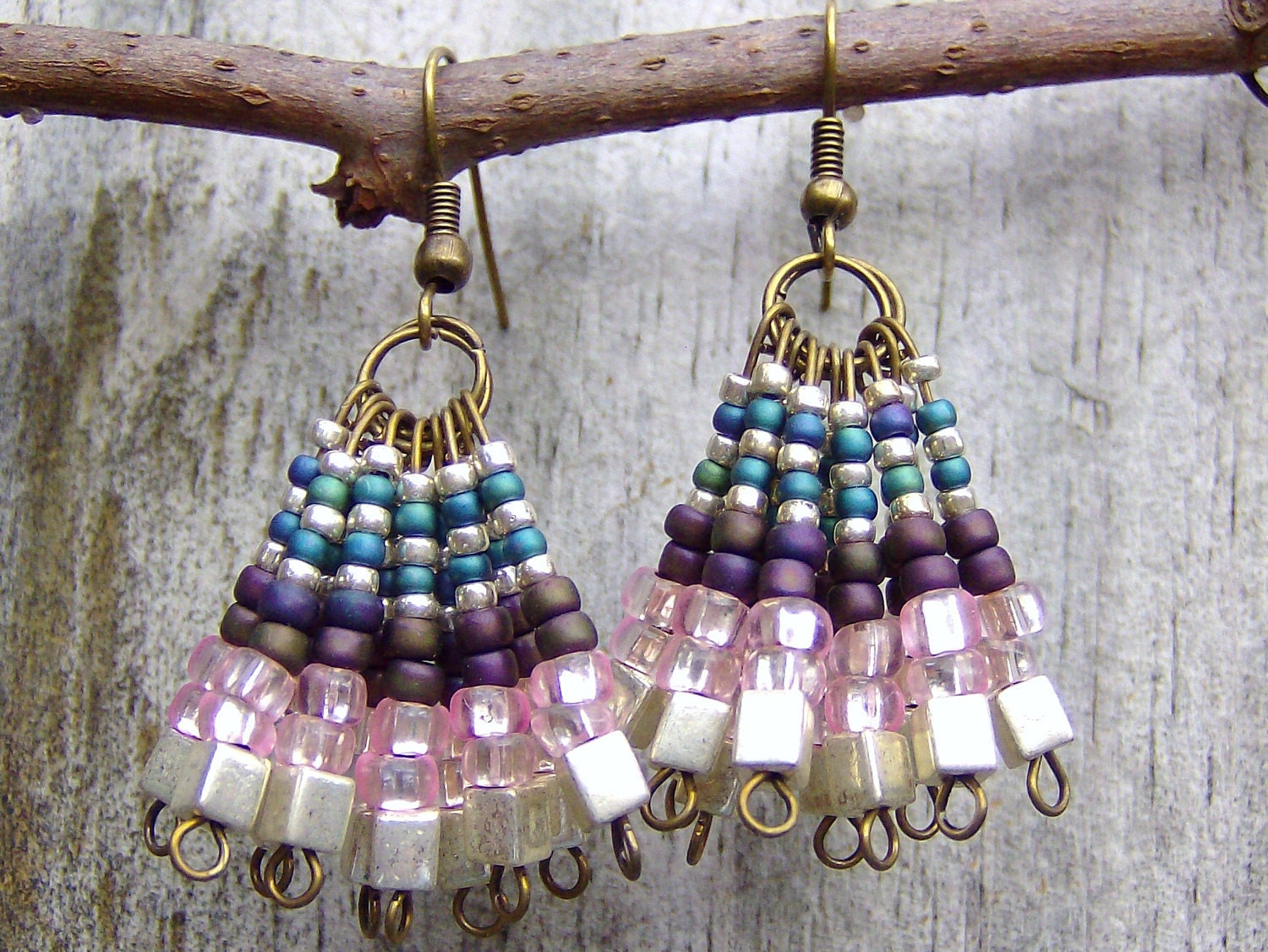 EarringsTribal Beaded Jewelry Bohemian jewelry Ethnic Native modern Mod