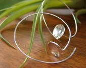 Silver Disc Reverse Hoop Earrings