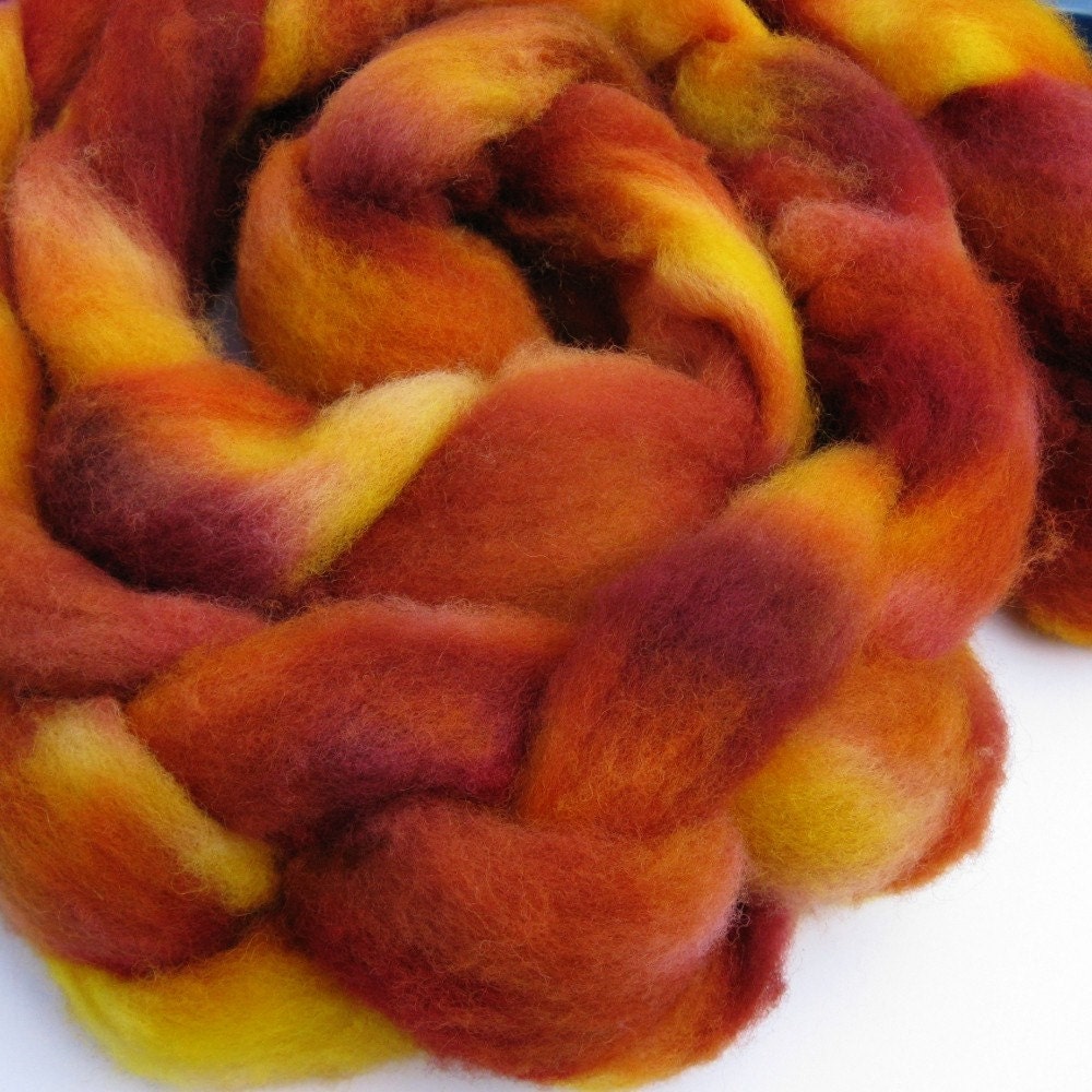 Silksheep wool roving spinning fiber 4oz - Moro