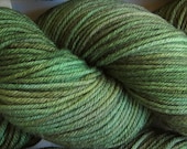 March Hare hand dyed worsted weight yarn, 4ply superwash merino, 100g 220yds - Moss 2