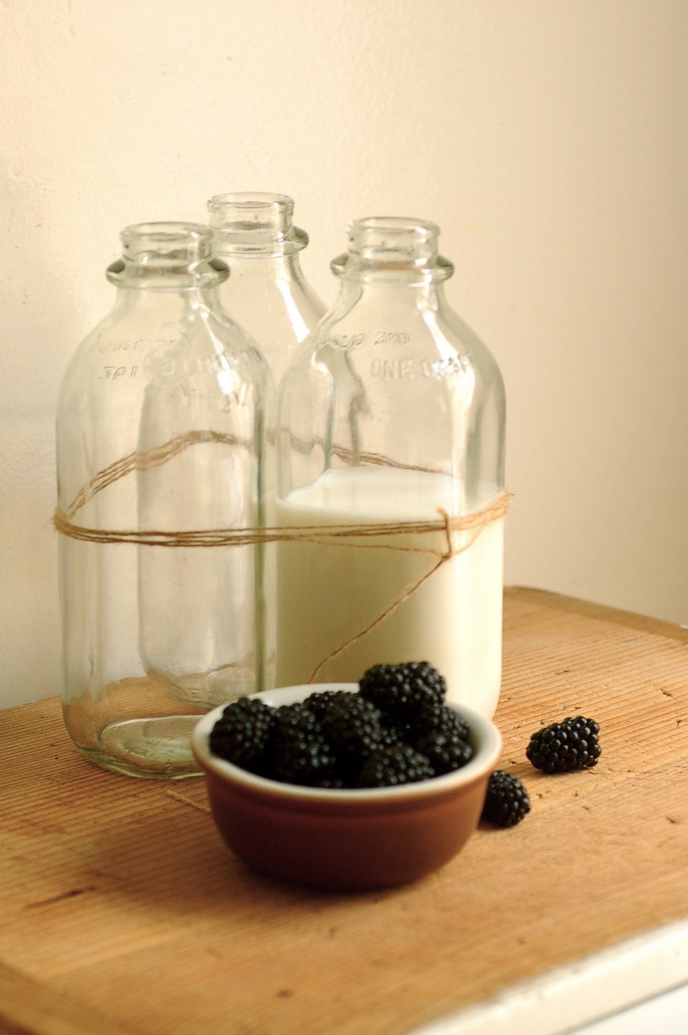 farmhouse basics. vintage glass milk bottles