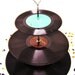 Retro Record Dessert 3 Tier Pedestal Cake Cupcake Stand Recycle Rockabilly Wedding Birthday Lets Rock N Roll