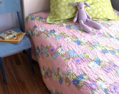 Vintage patchwork girl bedcover Daisy flowers bedroom decor