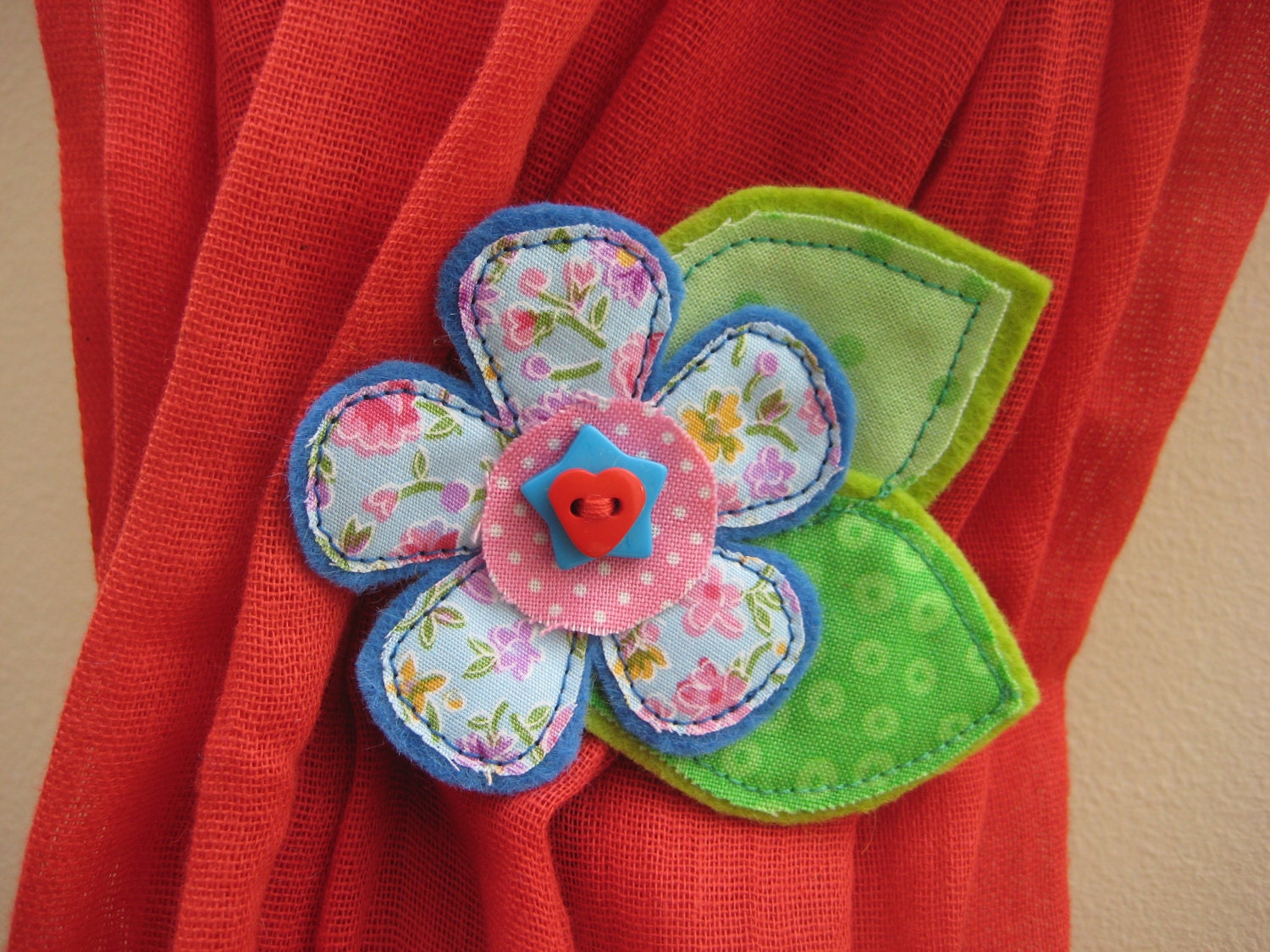 Fabric flower brooch