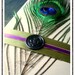 CELESTE Peacock Themed Lux Wedding Programs in Olive Green Purple and Black