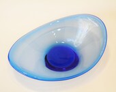 Midcentry Style Transparent Royal Blue Dish