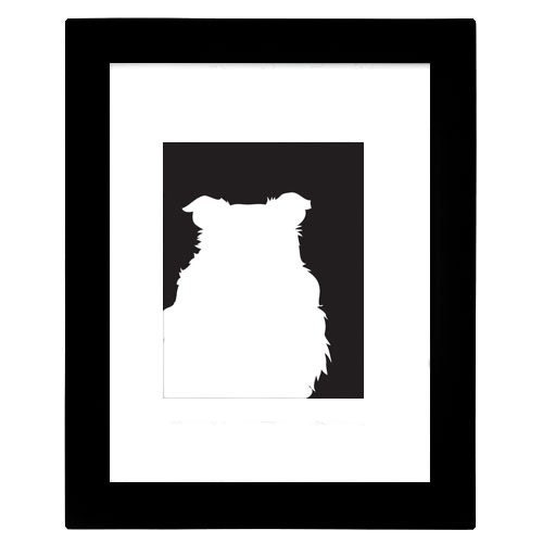 Sheltie Silhouette Modern Dog Art Print 8x10