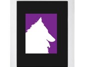 Indigo Belgian Tervuren Silhouette Modern Dog Art Print 8x10