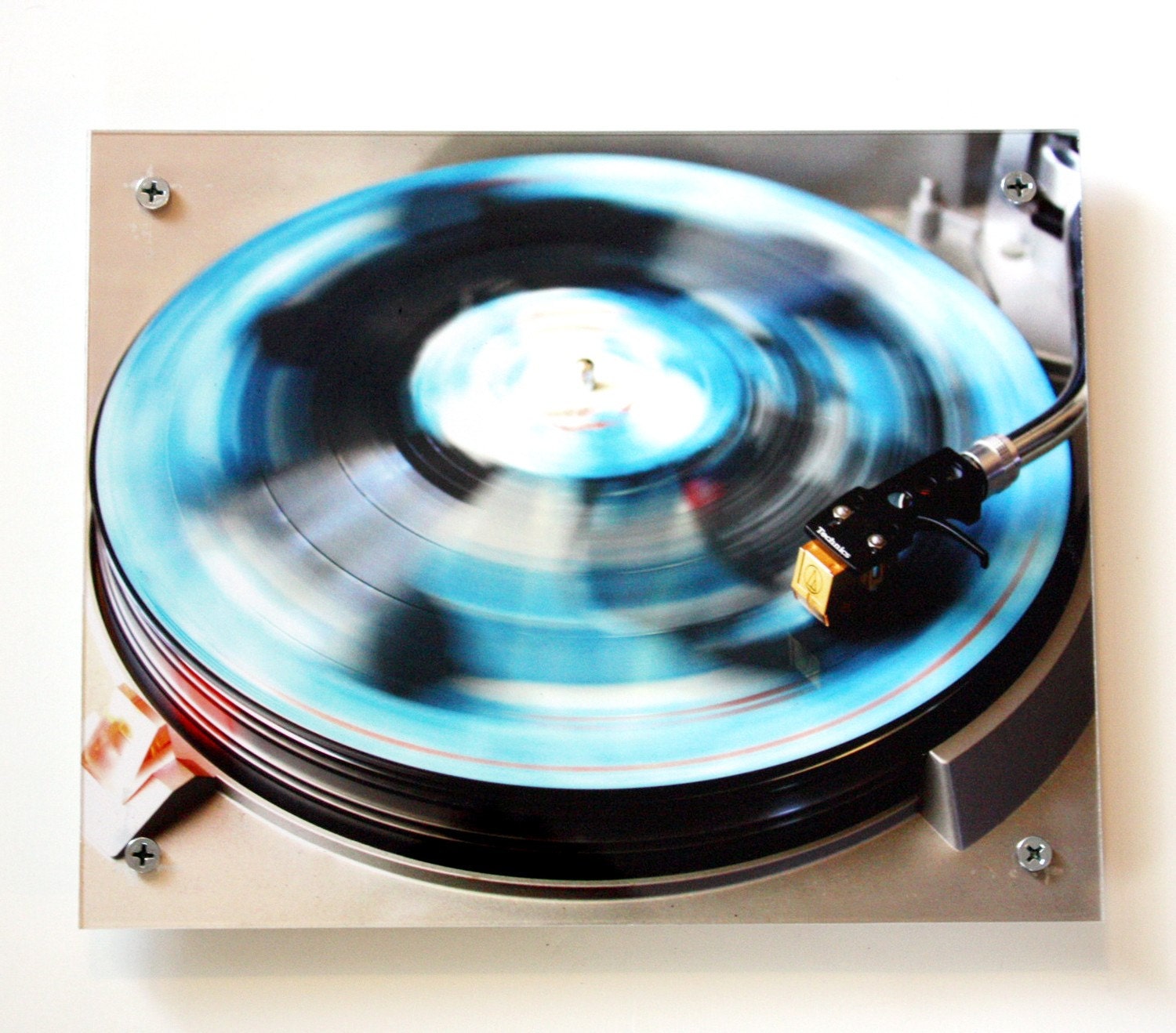 Giant Coaster and Modern Wall Art - Blue Green Cure Vinyl Record Photography