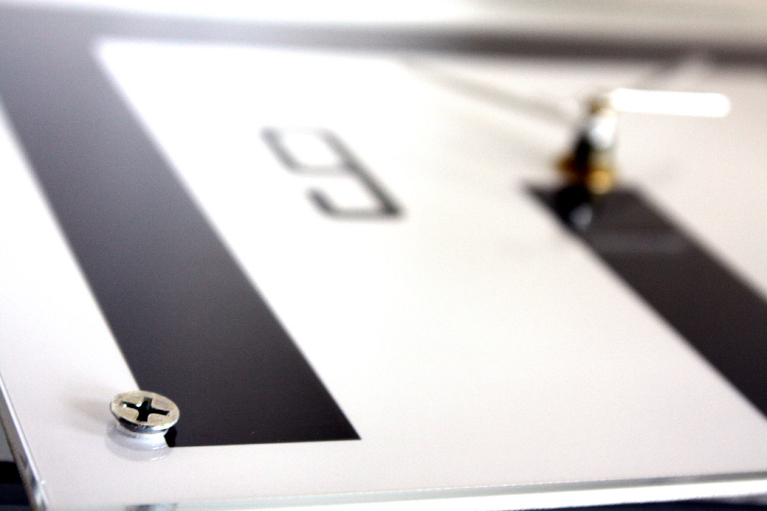Modern Urban Clock : Avant Garde White and Black Number Two
