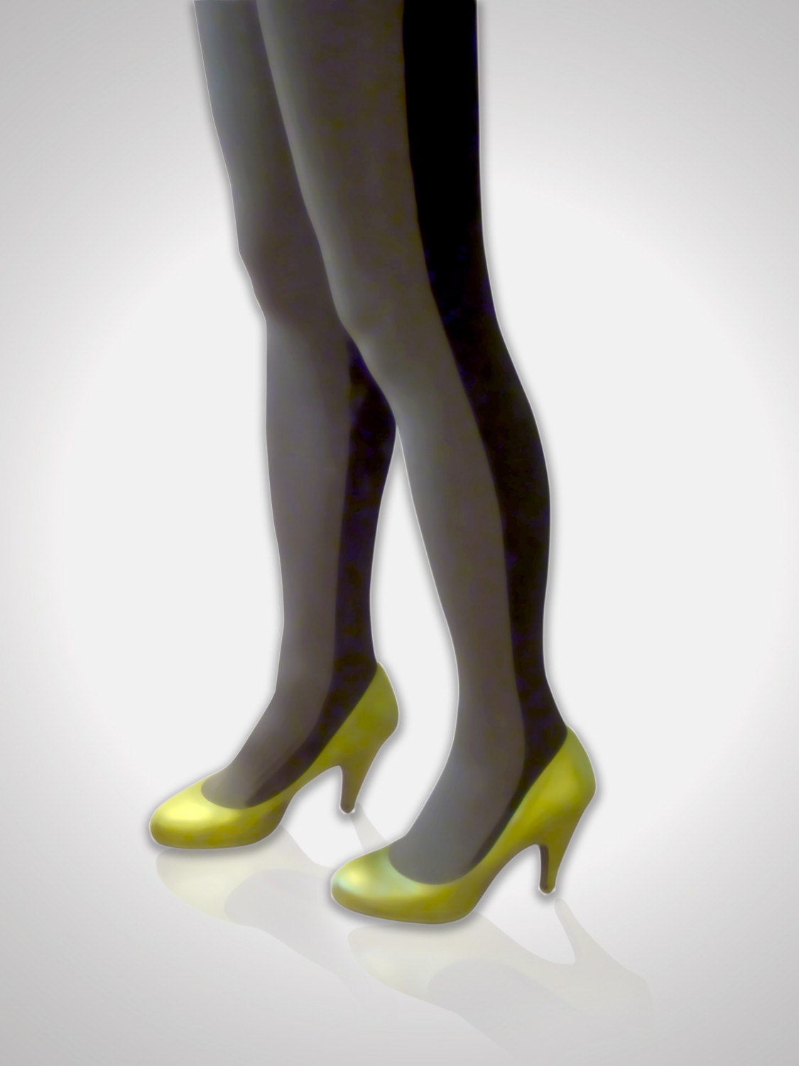 two tone tights leggings stockings black and grey