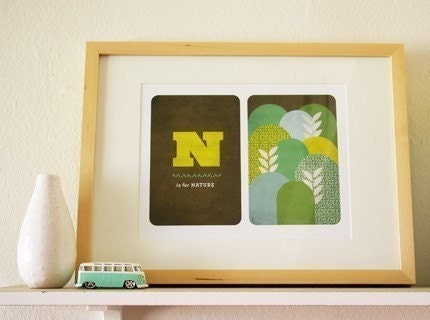 N is for Nature Alphabet Art Print