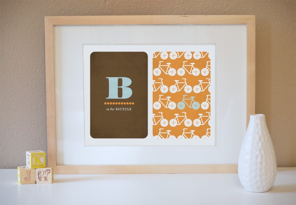 B is for Bicycle Alphabet Art Print