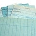 Vintage Library Check Out Cards in Blue - Lot of 15