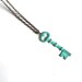 Mint Green Verdigris Hand Aged Raw Brass Skeleton Key Necklace
