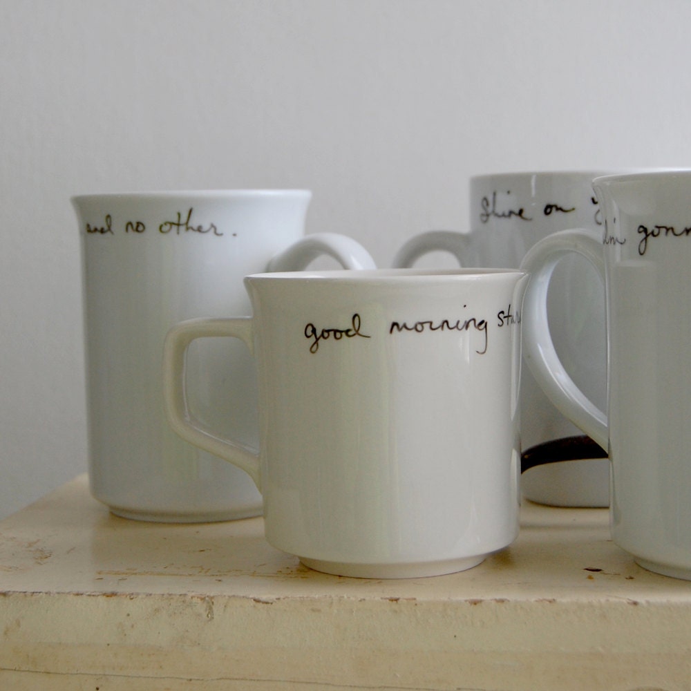 Custom wedding mug favor set - SIX