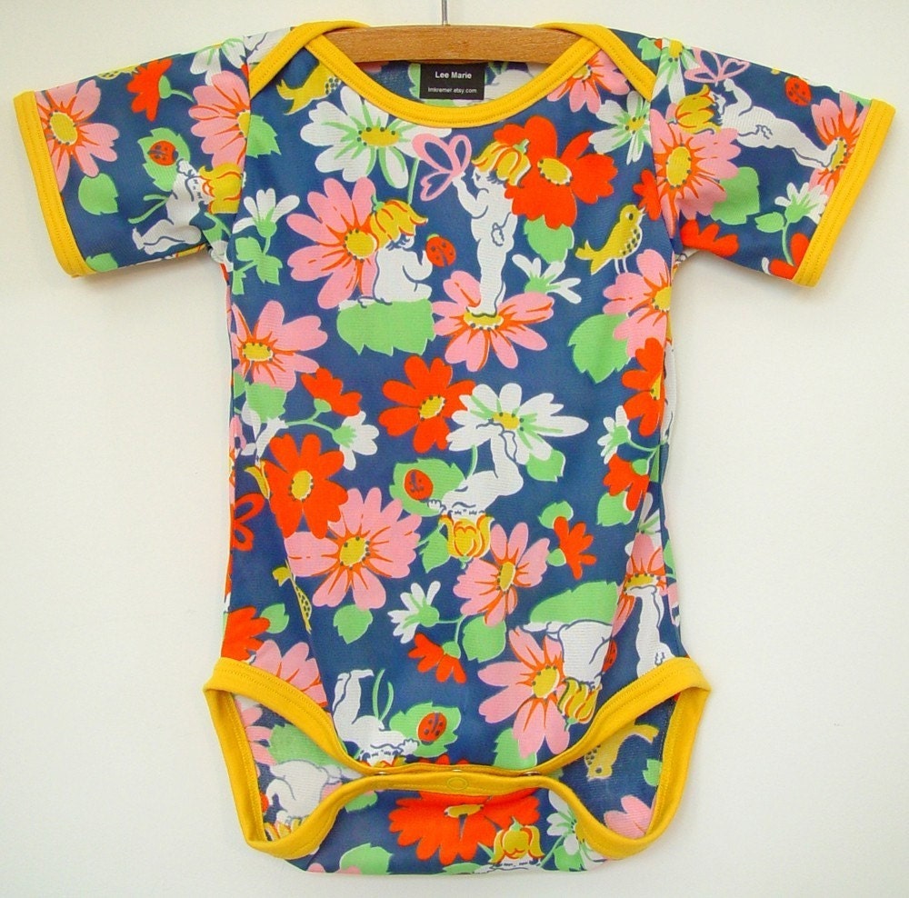Garden Baby Onesie - LAST ONE - Size 6-12 months / short sleeves