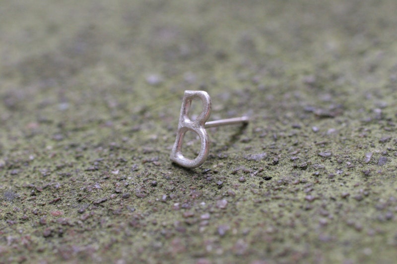 Alphabet letter stud earrings in Sterling Silver