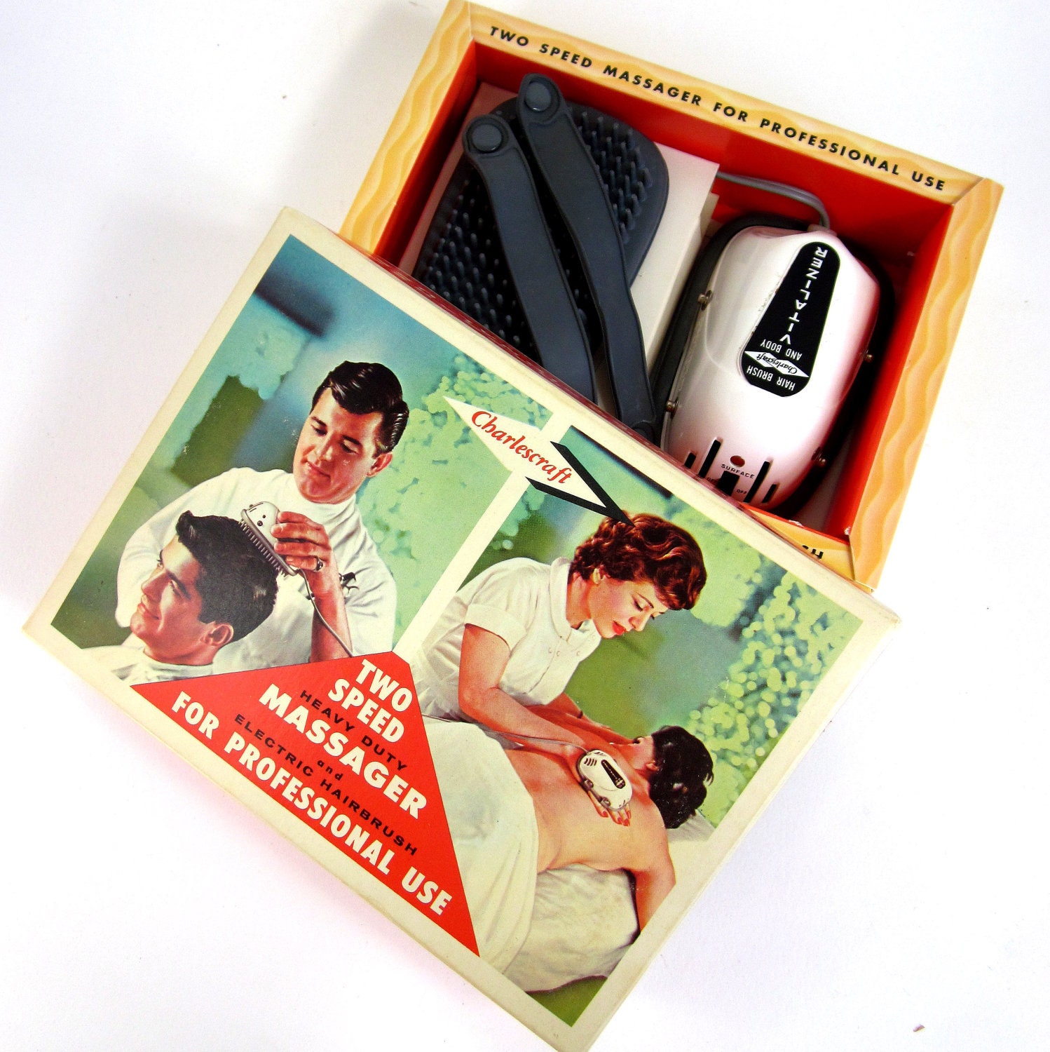 Sale // Two Speed Massager and Electric Hairbrush in Box 60s / Working Condition