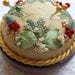 Holly and Mistletoe Gold Jewel pincushion PATTERN AND PRINT kit