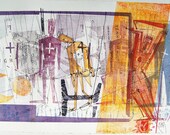 Contemporary Original Art Monoprint : Victory And Defeat (Declaration of Independence)
