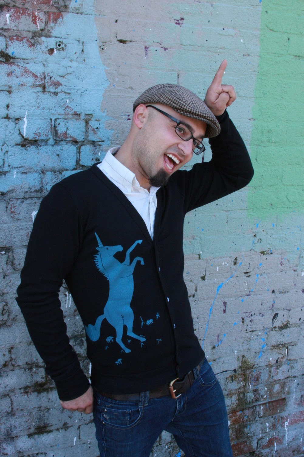 Unicorn Cardigan in Black - Unisex