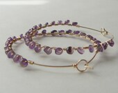 entwined amethyst rondelles with 14 K rose gold filled wire // february birthstone
