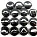 Mustache Love - Moustache Black and White Buttons (Set of 15) - Cabochons - 1 inch Flat Back Buttons