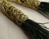 Golden Fields: Peacock  Feather Earrings