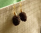 Chocolate Brown Natural Pine Cone Earrings
